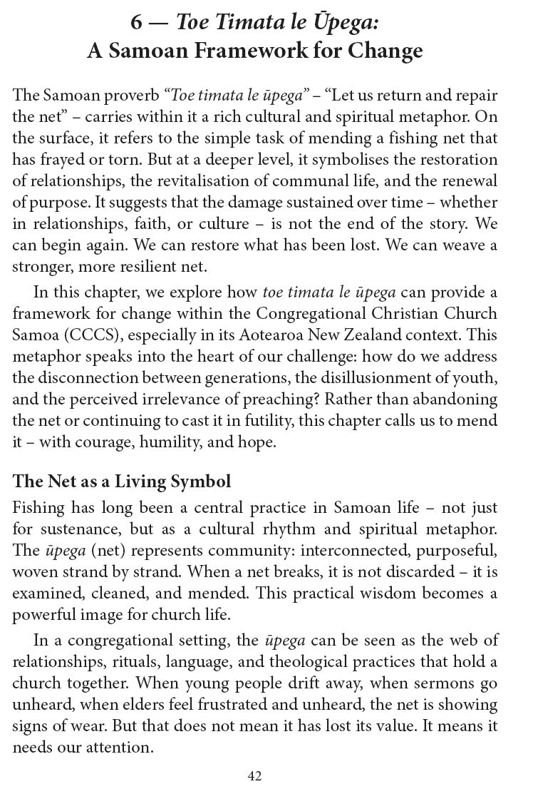 Toe Timata le Ūpega
Recasting the Net for a Living Church
By Reupena Maulolo
Page 42