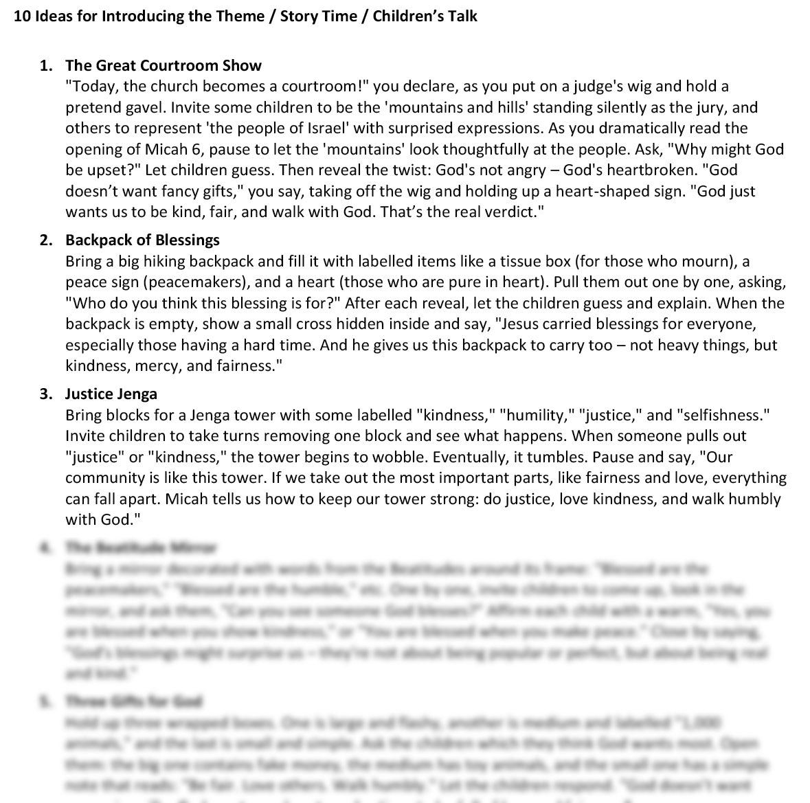 Worship at Hand
Complete Lectionary-Based Worship Services for Sundays in the Church Year
By Philip Garside
Epiphany 4 | 1 February 2026
Children's Talk ideas