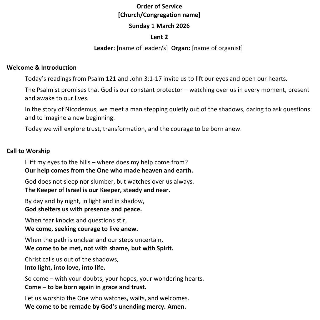 Worship at Hand
Complete Lectionary-Based Worship Services for Sundays in the Church Year
By Philip Garside
Lent 2 | 1 March 2026
Page 1