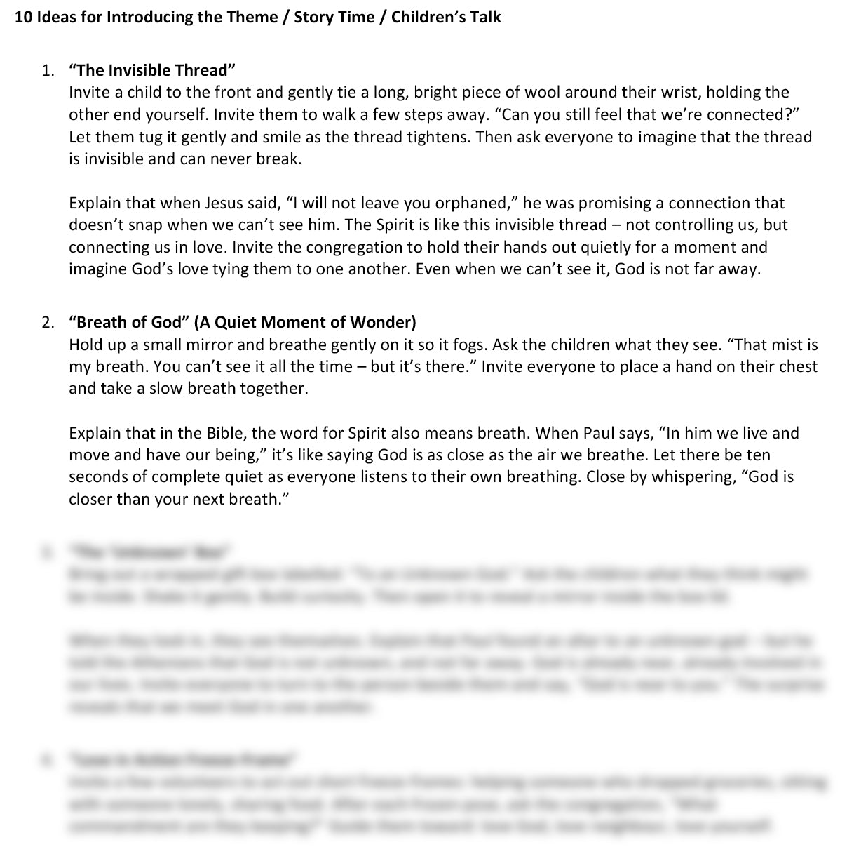 Worship at Hand
Complete Lectionary-Based Worship Services for Sundays in the Church Year
By Philip Garside
Easter 6 | 10 May 2026
Children's Talk Ideas