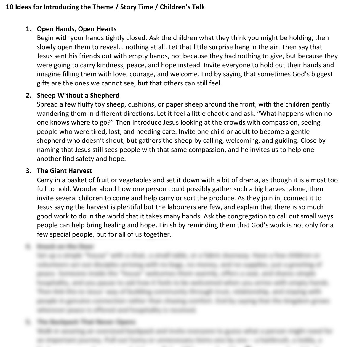 Worship at Hand
Complete Lectionary-Based Worship Services for Sundays in the Church Year
By Philip Garside
Pentecost 3 | 14 June 2026
Children's talk ideas
