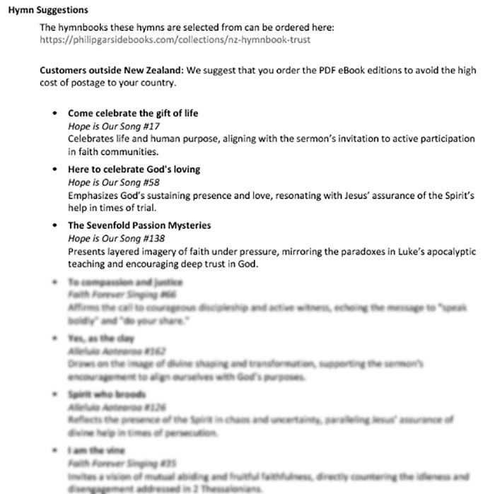 Worship at Hand
Complete Lectionary-Based Worship Services for Sundays in the Church Year
By Philip Garside
Pentecost 23 | 16 November 2025
Hymn suggestions