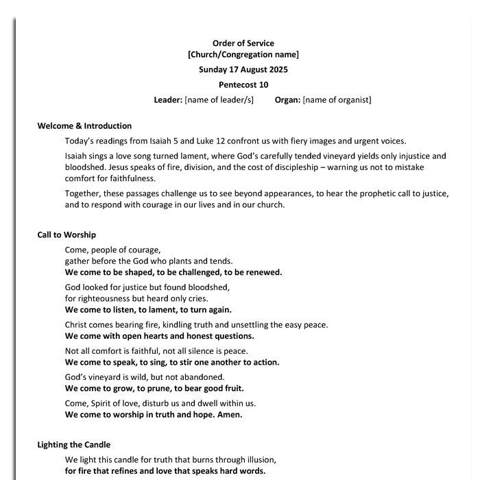 Worship at Hand
Complete Lectionary-Based Worship Services for Sundays in the Church Year
By Philip Garside
17 August 2025
page 1