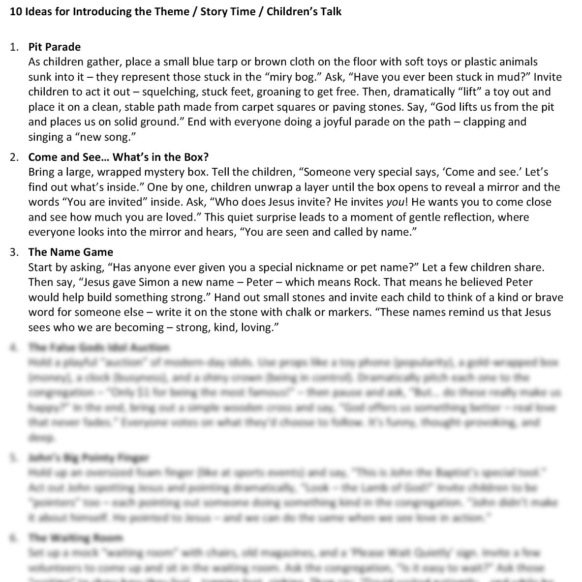 Worship at Hand
Complete Lectionary-Based Worship Services for Sundays in the Church Year
By Philip Garside
Epiphany 2 | 18 January 2026
Children's Talk ideas