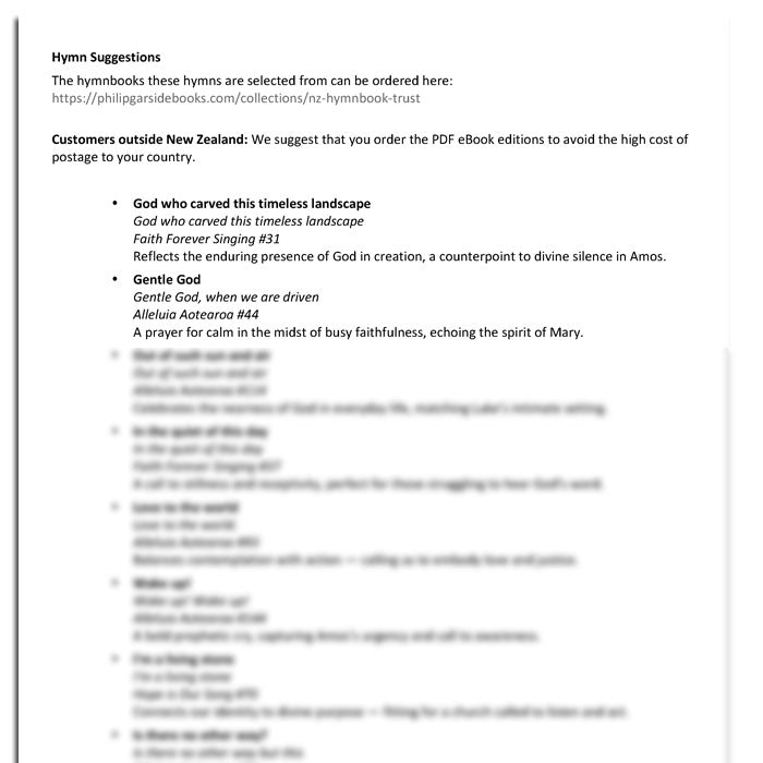 Worship at Hand
Complete Lectionary-Based Worship Services for Sundays in the Church Year
By Philip Garside
Pentecost 6 | 20 July 2025
Hymns