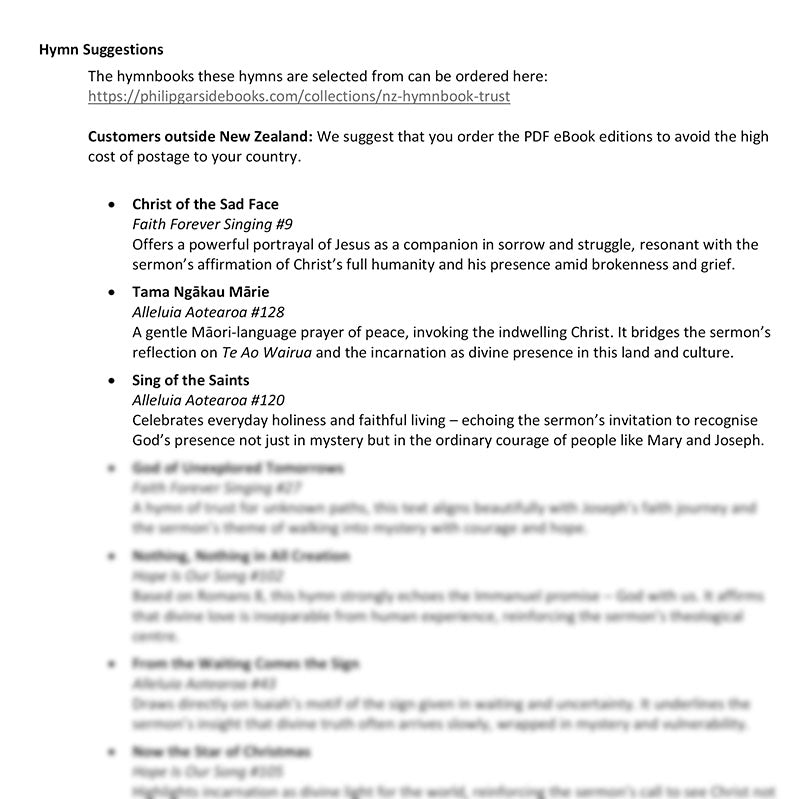 Worship at Hand
Complete Lectionary-Based Worship Services for Sundays in the Church Year
By Philip Garside
Advent 4 | 21 December 2025
Hymn Suggestions