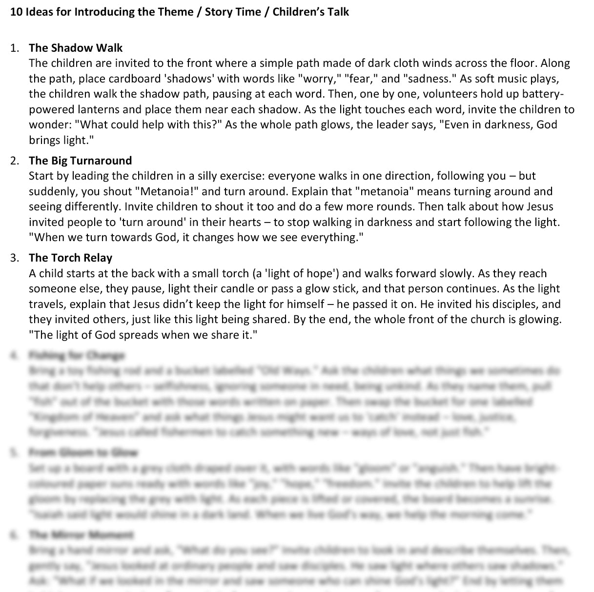 Worship at Hand
Complete Lectionary-Based Worship Services for Sundays in the Church Year
By Philip Garside
Epiphany 3 | 25 January 2026
Children's Talk ideas