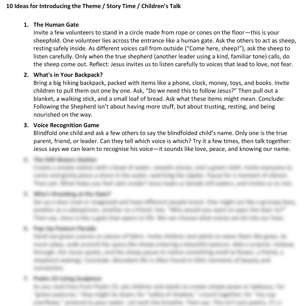 Worship at Hand
Complete Lectionary-Based Worship Services for Sundays in the Church Year
By Philip Garside
Easter 4 | 26 April 2026
Children's Talk Ideas