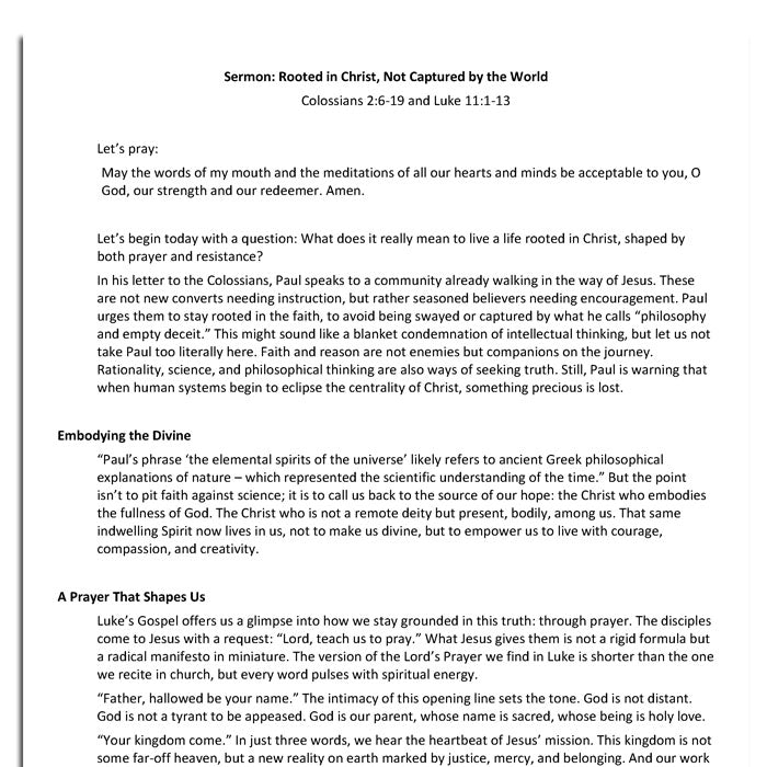 Worship at Hand
Complete Lectionary-Based Worship Services for Sundays in the Church Year
By Philip Garside
Pentecost 7 | 27 July 2025
Sermon
