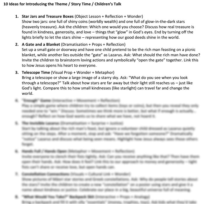 Worship at Hand
Complete Lectionary-Based Worship Services for Sundays in the Church Year
By Philip Garside
Pentecost 16 | 28 September 2025
Children's Talks