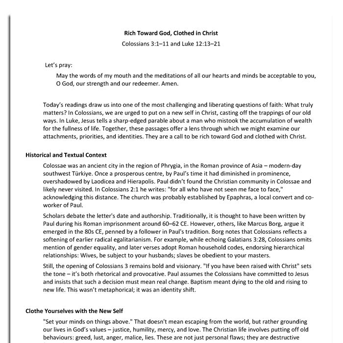 Worship at Hand
Complete Lectionary-Based Worship Services for Sundays in the Church Year
By Philip Garside
Pentecost 8 | 3 Aug 2025
Sermon