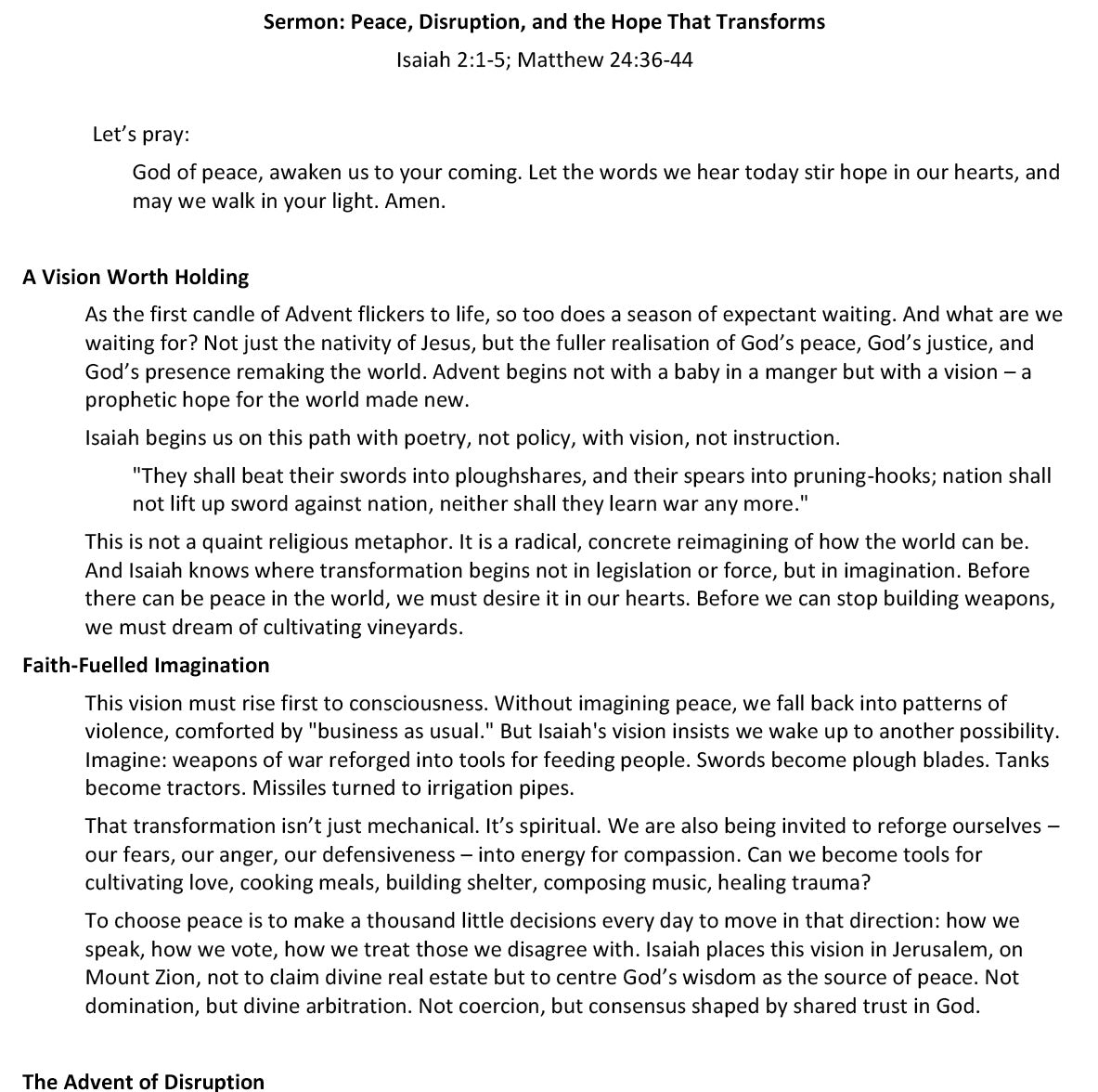 Worship at Hand
Complete Lectionary-Based Worship Services for Sundays in the Church Year
By Philip Garside
Advent 1 | 30 November 2025
Sermon