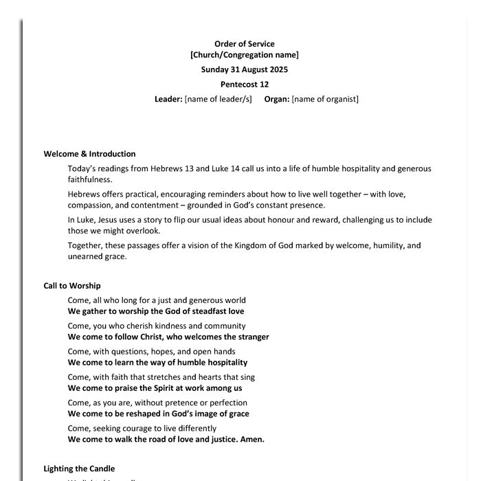 Worship at Hand
Complete Lectionary-Based Worship Services for Sundays in the Church Year
By Philip Garside
31 August 2025
page 1