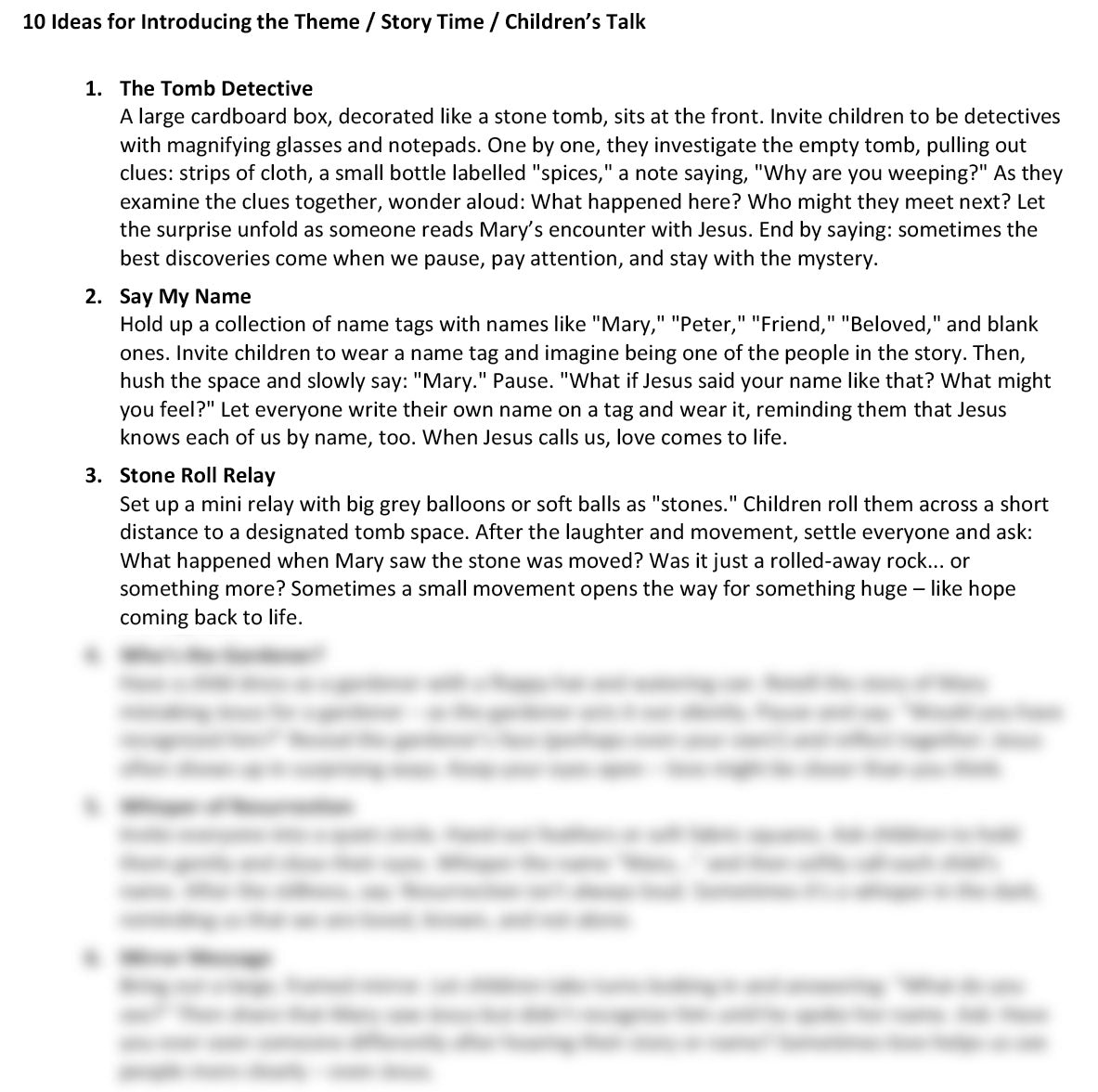 Worship at Hand
Complete Lectionary-Based Worship Services for Sundays in the Church Year
By Philip Garside
Easter | 5 April 2026
Children's Talk Ideas
