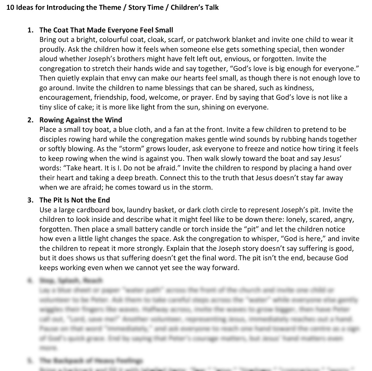 Worship at Hand
Complete Lectionary-Based Worship Services for Sundays in the Church Year
By Philip Garside
Pentecost 11 | 9 August 2026
Children's Talk ideas