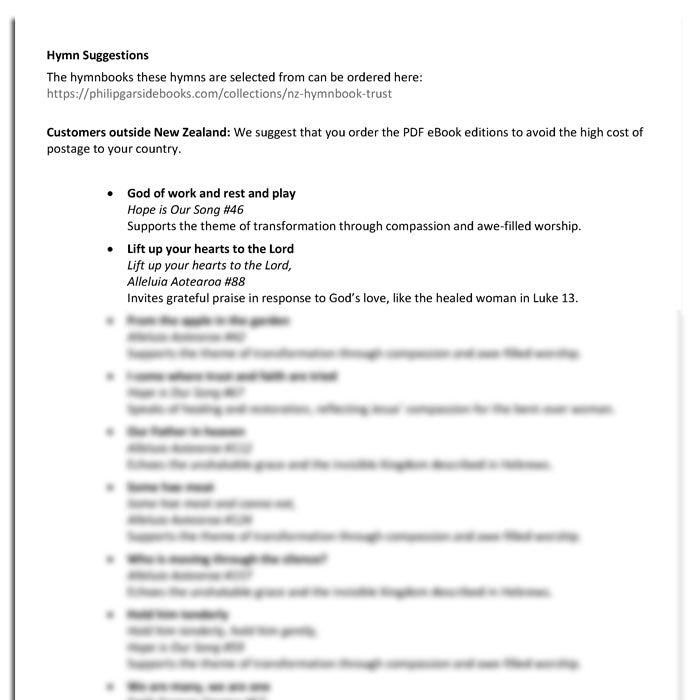 Worship at Hand
Complete Lectionary-Based Worship Services for Sundays in the Church Year
By Philip Garside
Pentecost 11 | 24 Aug 2025
Hymns