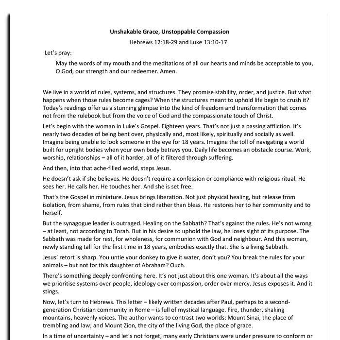 Worship at Hand
Complete Lectionary-Based Worship Services for Sundays in the Church Year
By Philip Garside
Pentecost 11 | 24 Aug 2025
Sermon
