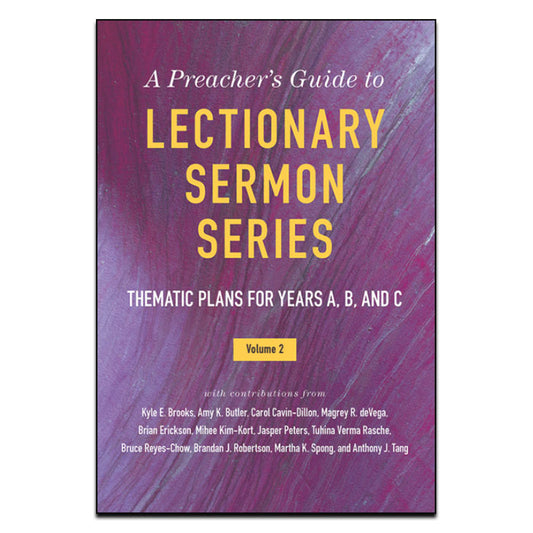 Cover of the book 'A Preacher’s Guide to Lectionary Sermon Series Volume 2' featuring a purple abstract design.