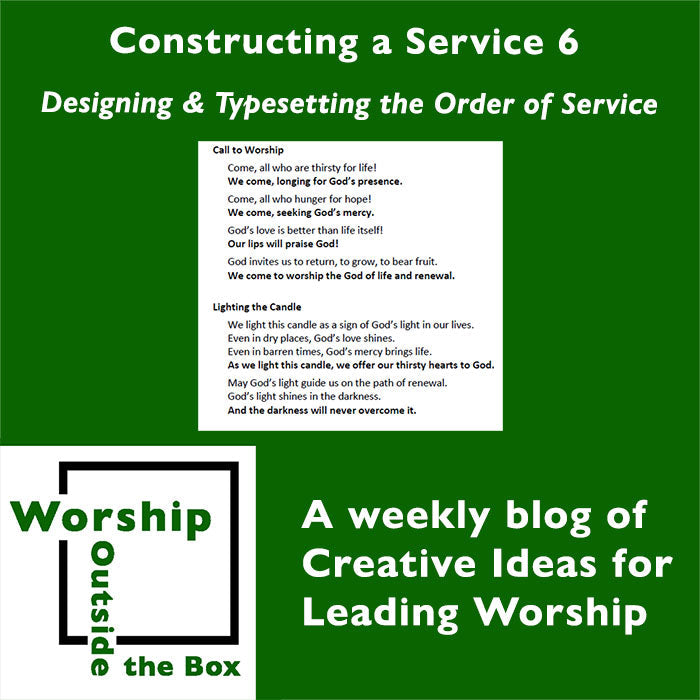 28 — Designing and Typesetting the Order of Service