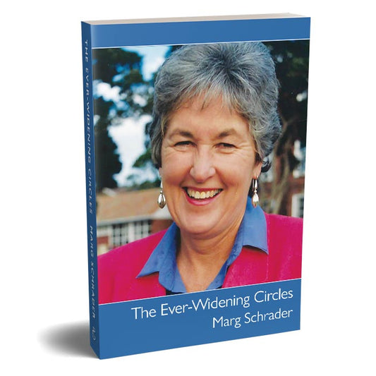 The Ever-Widening Circles
Print book by Marg Shrader.
Softcover 192pp
ISBN 9781991027450
6" x 9"
Includes colour and b/w photos
Published 16 July 2023
Philip Garside Publishing Ltd