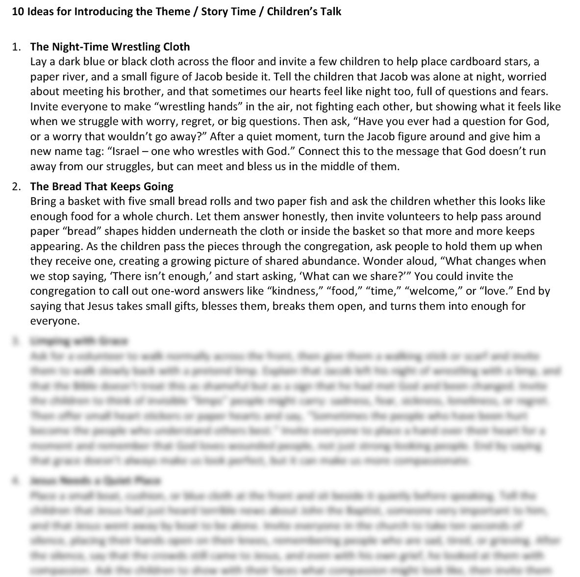Worship at Hand
Complete Lectionary-Based Worship Services for Sundays in the Church Year
By Philip Garside
Pentecost 10 | 2 August 2026
Children's Talk ideas