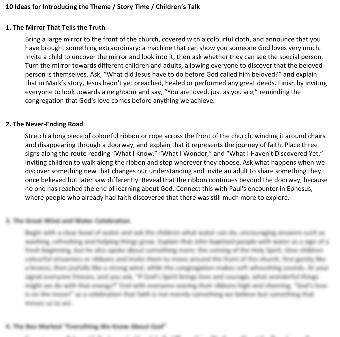 Worship at Hand
Complete Lectionary-Based Worship Services for Sundays
Digital download product
By Philip Garside
Epiphany 1 | 10 January 2027
Children's Talk ideas