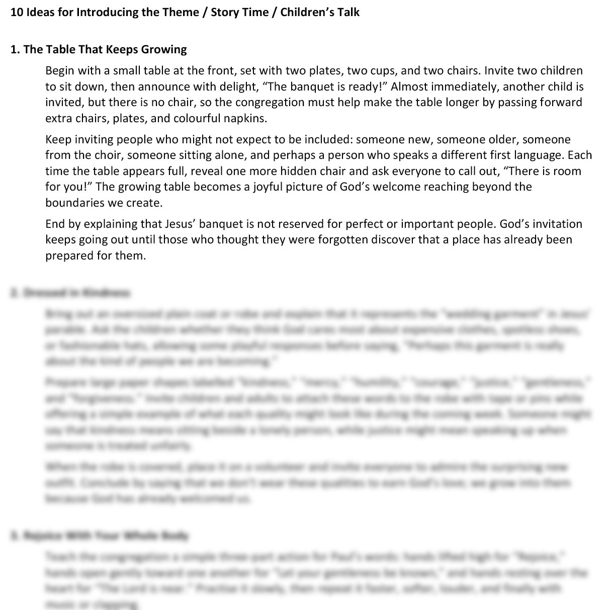 Worship at Hand
Complete Lectionary-Based Worship Services for Sundays in the Church Year
Digital download product
By Philip Garside
Pentecost 20 | 11 October 2026
Children's Talk ideas