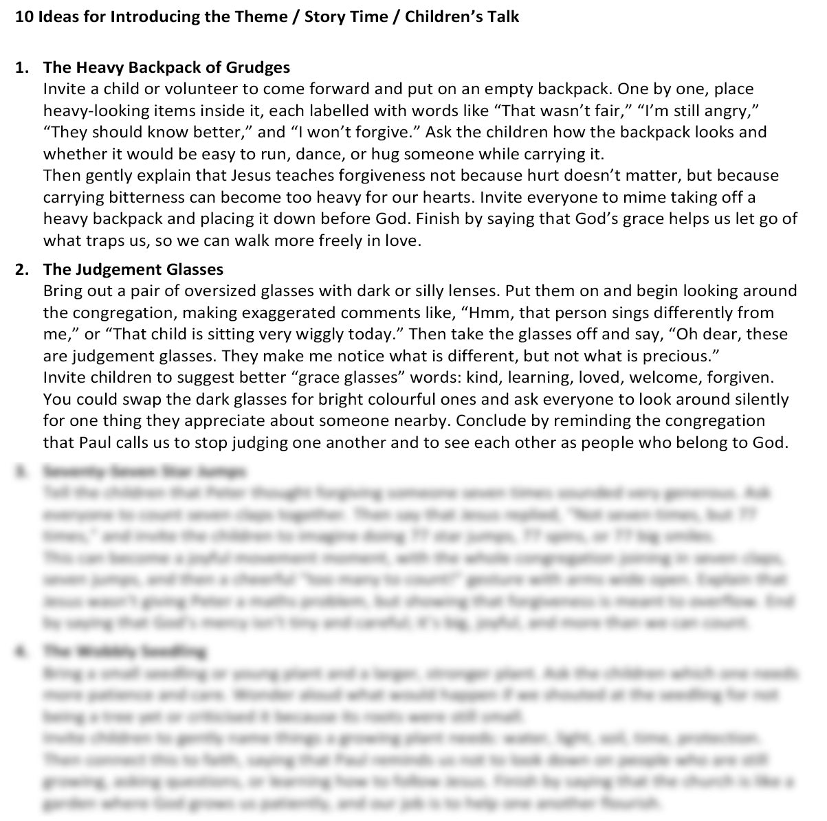 Worship at Hand
Complete Lectionary-Based Worship Services for Sundays in the Church Year
Digital download product
By Philip Garside
Pentecost 16 | 13 September 2026
Children's Talk ideas