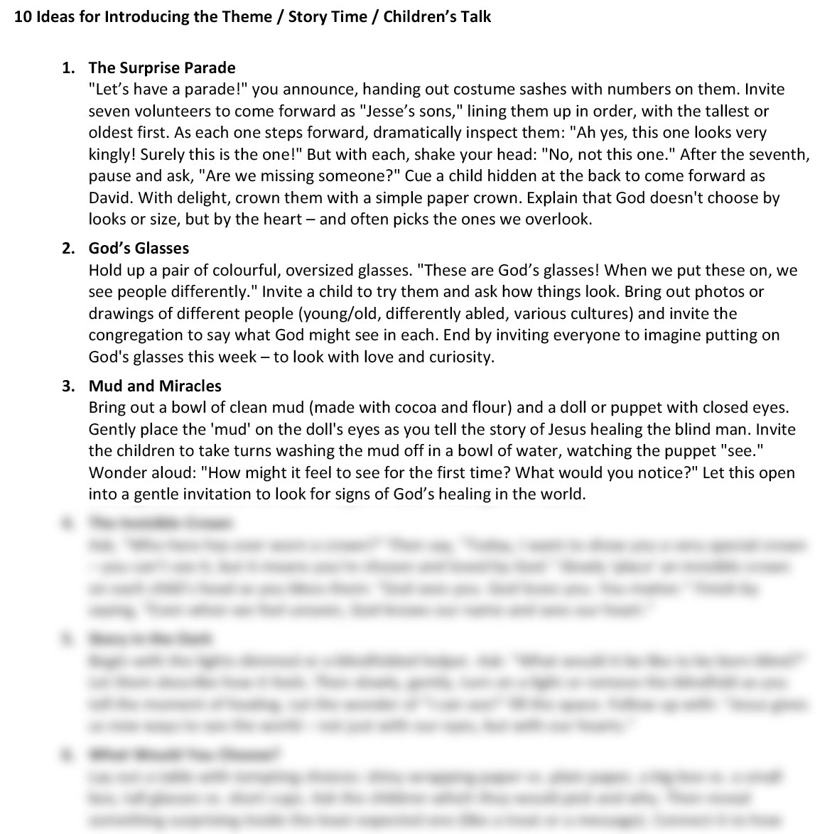 Worship at Hand
Complete Lectionary-Based Worship Services for Sundays in the Church Year
By Philip Garside
Lent 4 | 15 March 2026
Children's Talk ideas