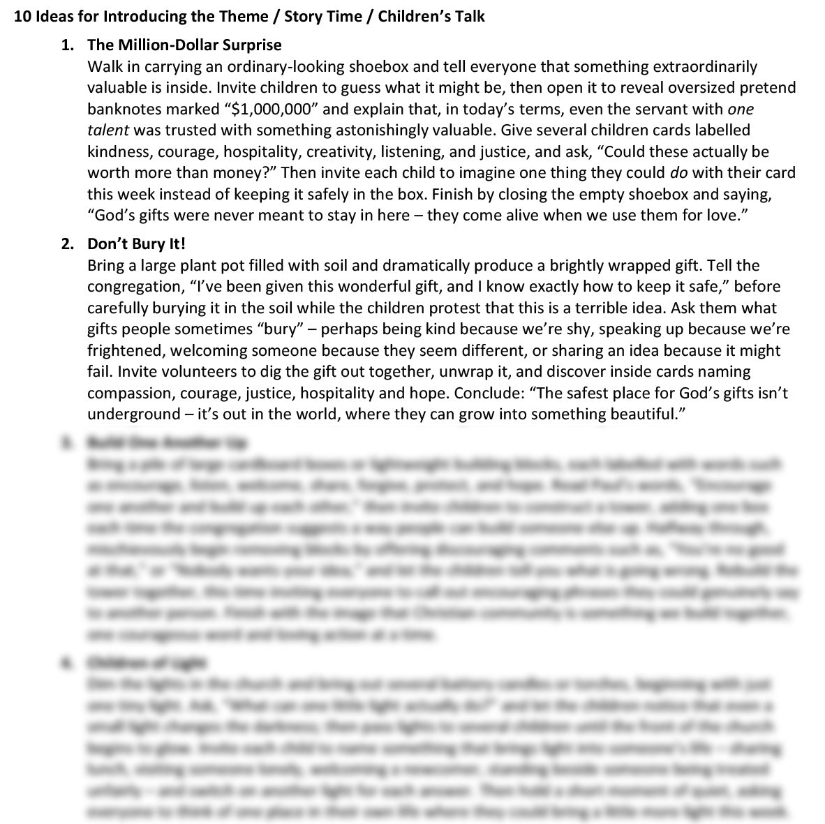 Worship at Hand
Complete Lectionary-Based Worship Services for Sundays
Digital download product
By Philip Garside
Pentecost 25 | 15 November 2026
Children's Talk ideas