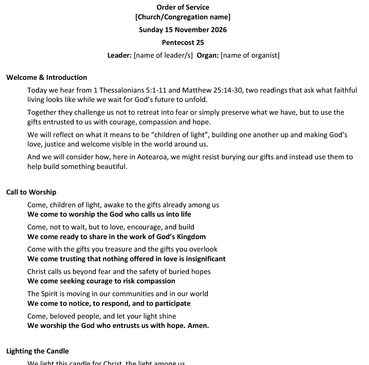 Worship at Hand
Complete Lectionary-Based Worship Services for Sundays
Digital download product
By Philip Garside
Pentecost 25 | 15 November 2026
Page 1