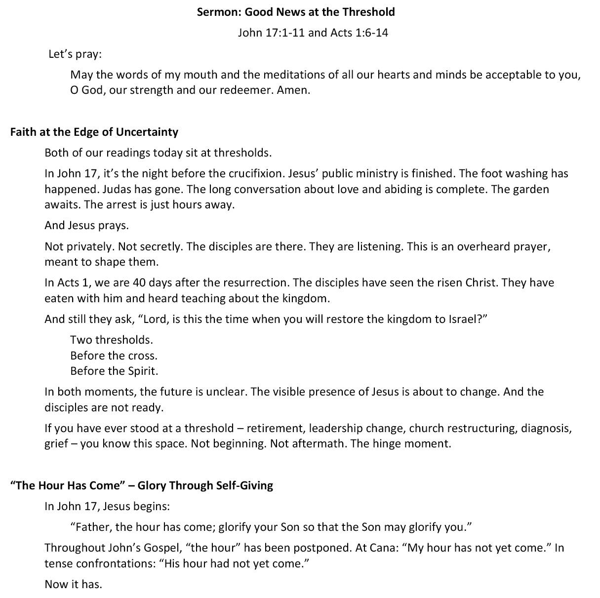 Worship at Hand
Complete Lectionary-Based Worship Services for Sundays in the Church Year
By Philip Garside
Easter 7 | 17 May 2026
Sermon