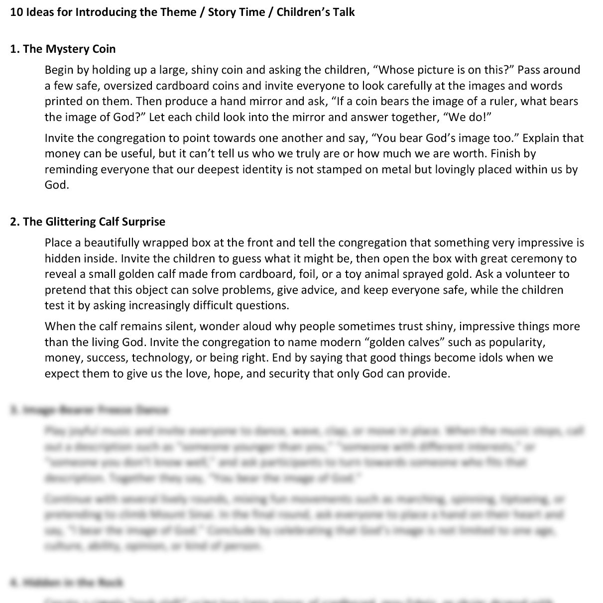 Worship at Hand
Complete Lectionary-Based Worship Services for Sundays in the Church Year
Digital download product
By Philip Garside
Pentecost 21 | 18 October 2026
Children's Talk ideas