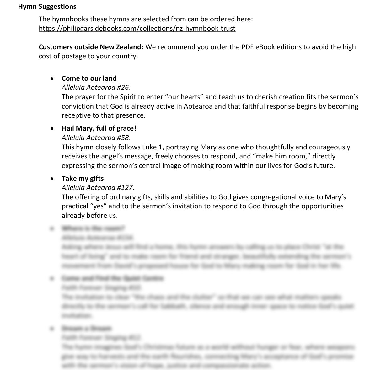 Worship at Hand
Complete Lectionary-Based Worship Services for Sundays
Digital download product
By Philip Garside
Advent 4 | 20 December 2026
Hymn Suggestions