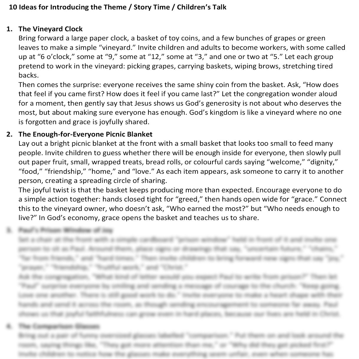 Worship at Hand
Complete Lectionary-Based Worship Services for Sundays in the Church Year
Digital download product
By Philip Garside
Pentecost 17 | 20 September 2026
Children's Talk ideas