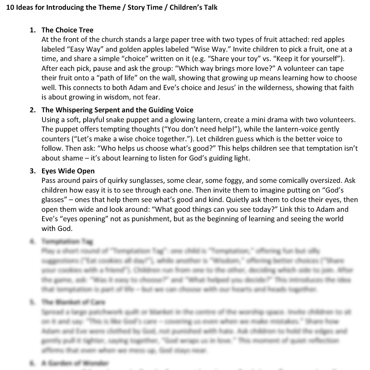 Worship at Hand
Complete Lectionary-Based Worship Services for Sundays in the Church Year
By Philip Garside
Lent 1 | 22 February 2026
Children's Talk Ideas