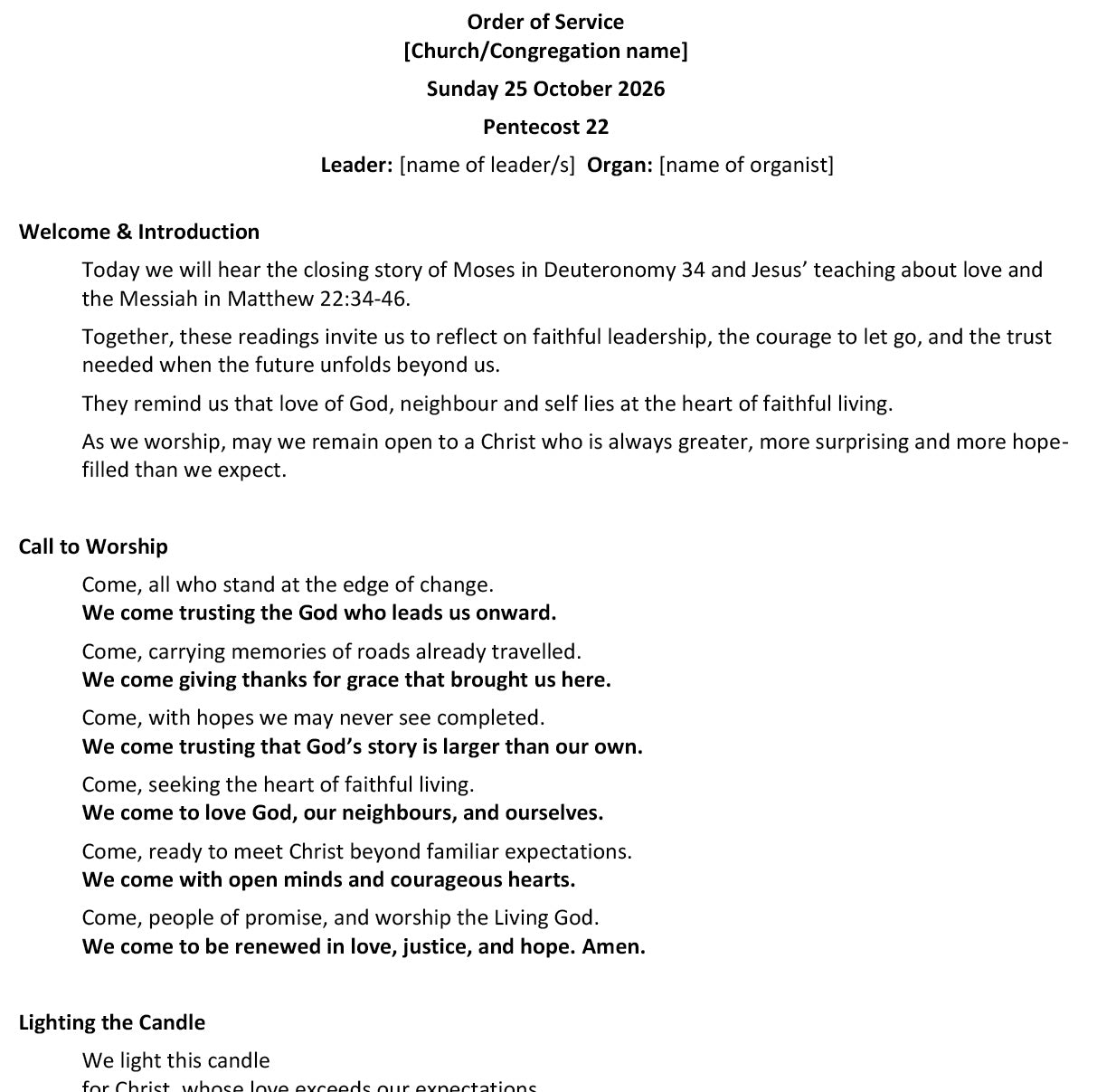 Worship at Hand
Complete Lectionary-Based Worship Services for Sundays in the Church Year
Digital download product
By Philip Garside
Pentecost 22 | 25 October 2026
Page 1
