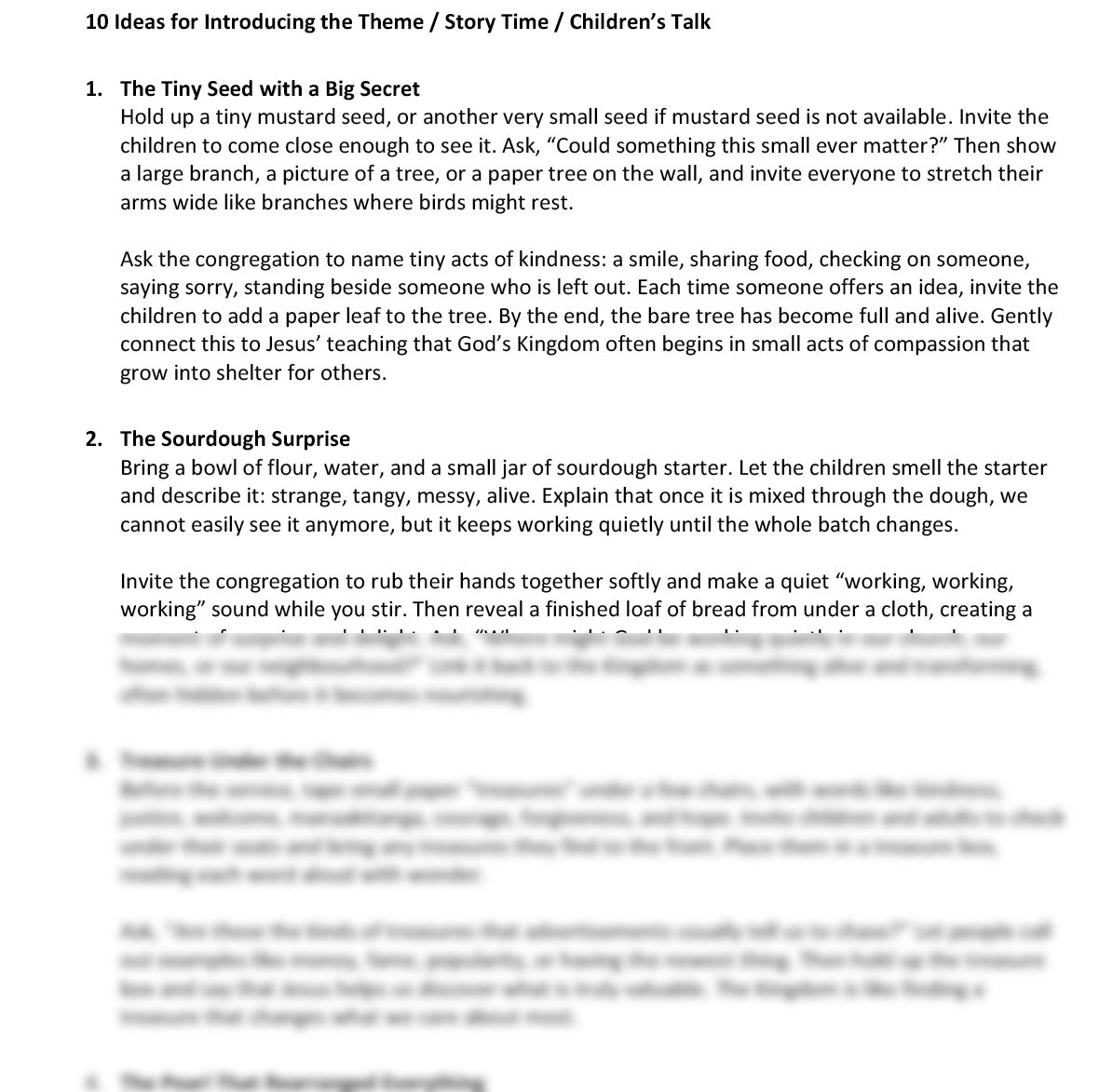 Worship at Hand
Complete Lectionary-Based Worship Services for Sundays in the Church Year
By Philip Garside
Pentecost 9 | 26 July 2026
Children's Talk ideas