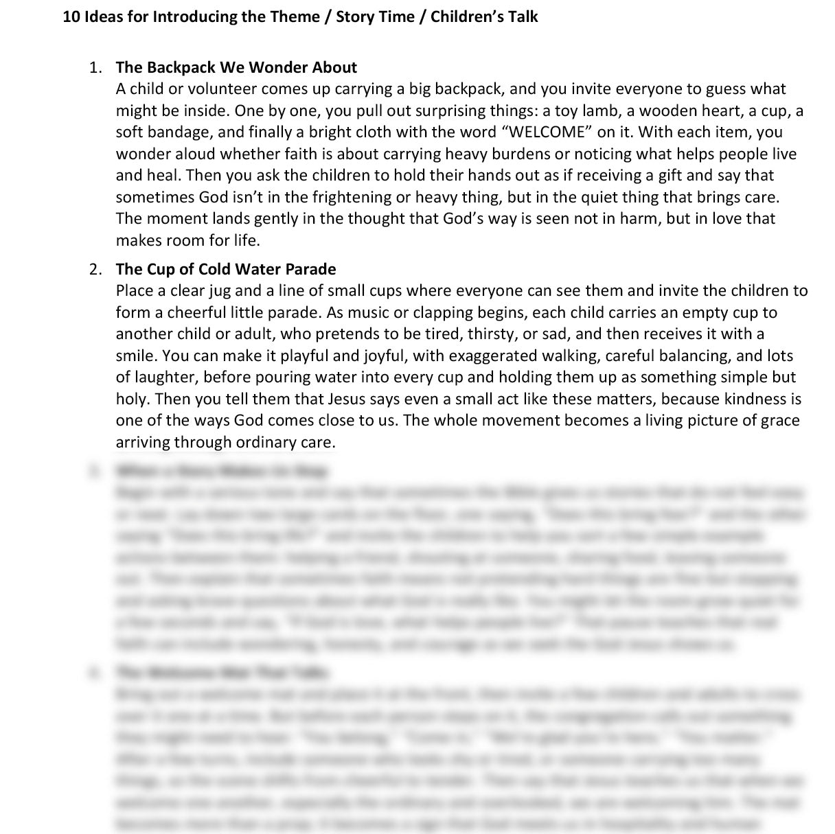 Worship at Hand
Complete Lectionary-Based Worship Services for Sundays in the Church Year
By Philip Garside
Pentecost 5 | 28 June 2026
Children's Talk ideas