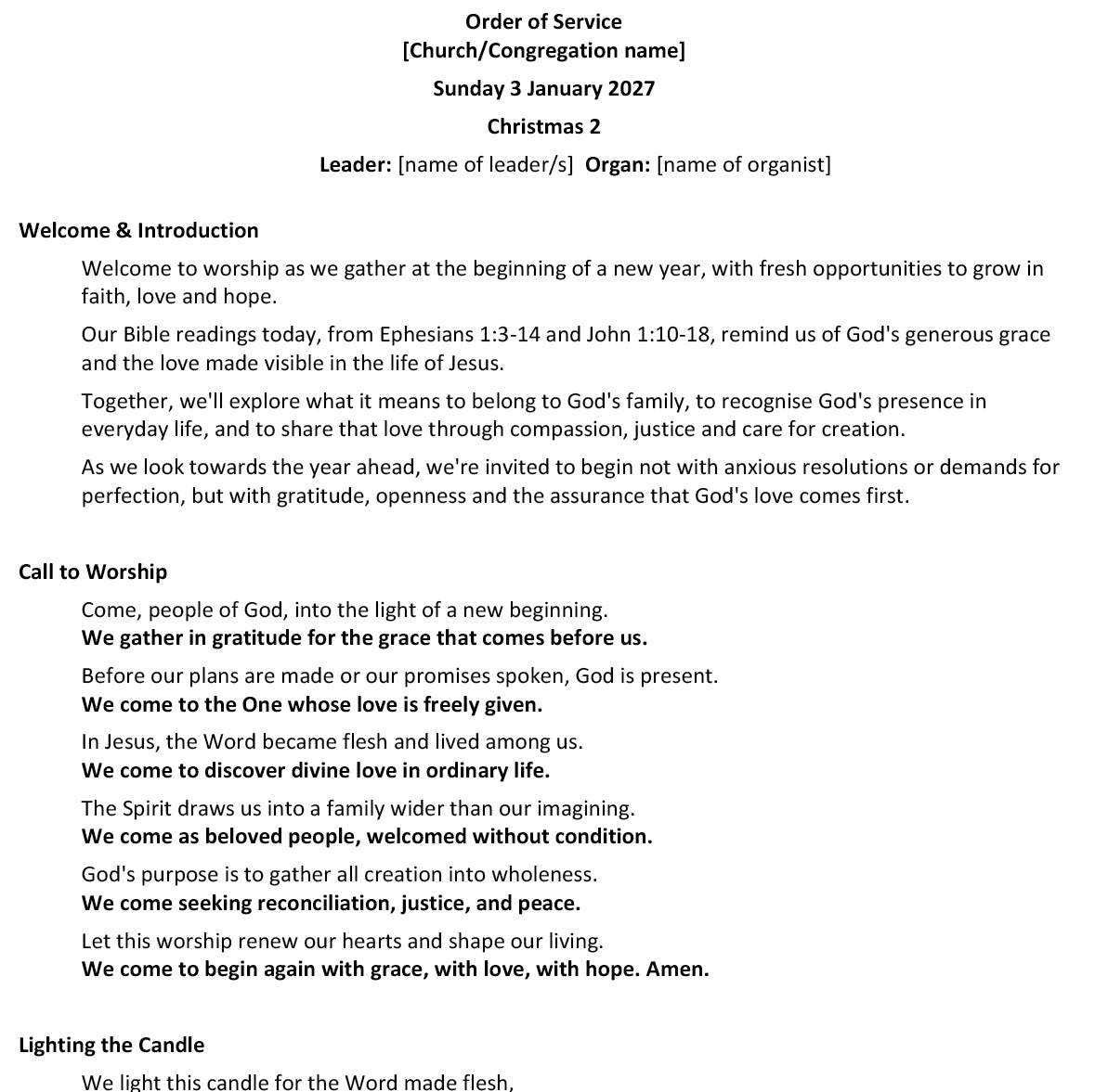Worship at Hand
Complete Lectionary-Based Worship Services for Sundays
Digital download product
By Philip Garside
Christmas 2 | 3 January 2027
Page 1