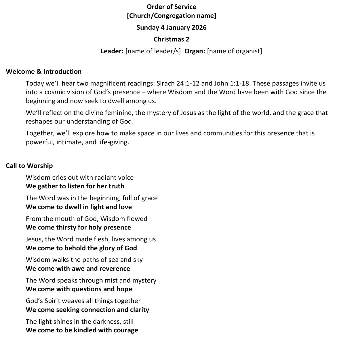 Worship at Hand
Complete Lectionary-Based Worship Services for Sundays in the Church Year
By Philip Garside
Christmas 2 | 4 January 2026
Page 1