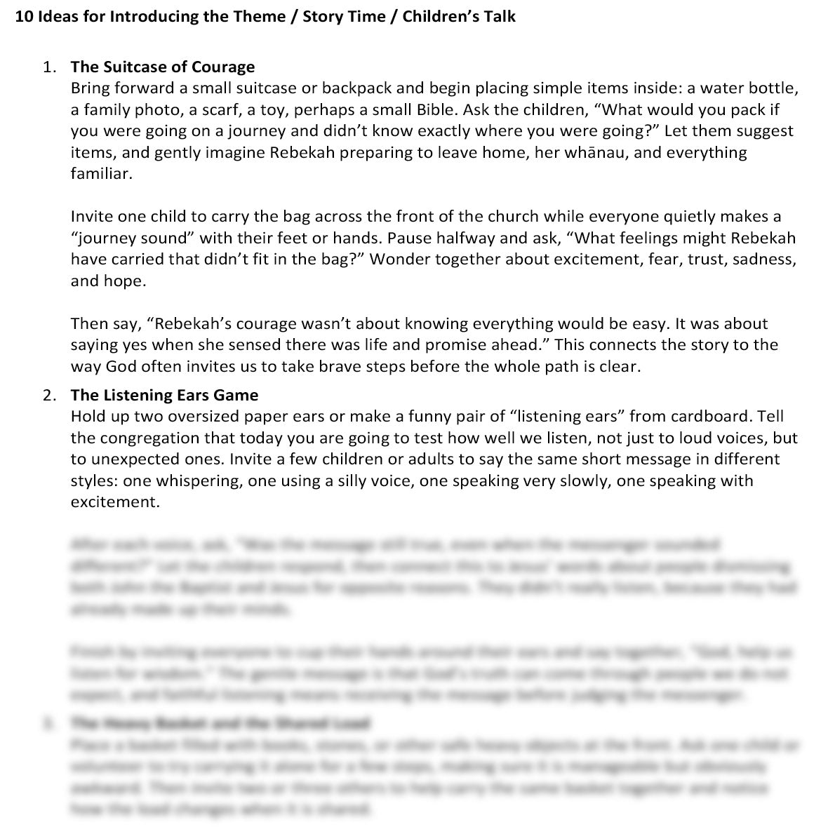 Worship at Hand
Complete Lectionary-Based Worship Services for Sundays in the Church Year
By Philip Garside
Pentecost 6 | 5 July 2026
Children's Talk Ideas