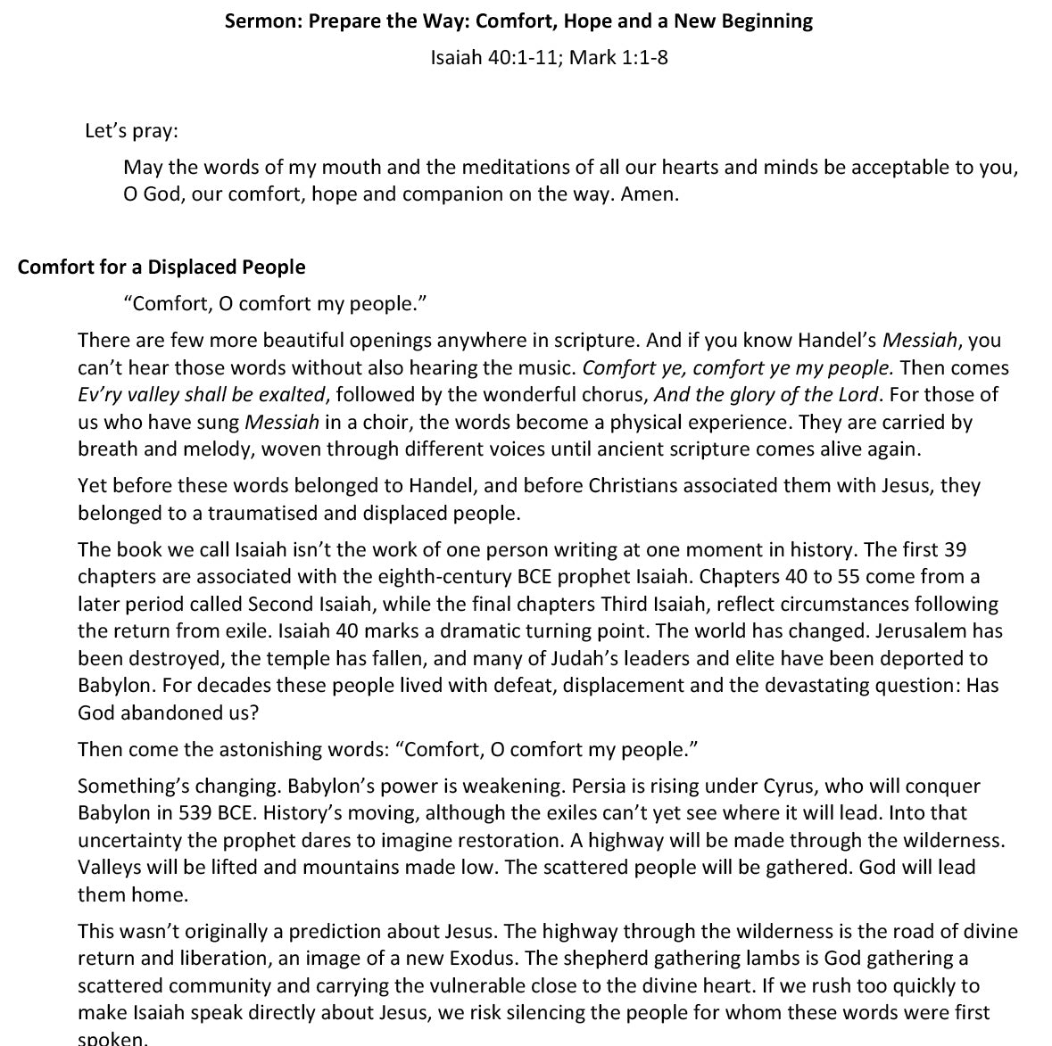 Worship at Hand
Complete Lectionary-Based Worship Services for Sundays
Digital download product
By Philip Garside
Advent 2 | 6 December 2026
Sermon