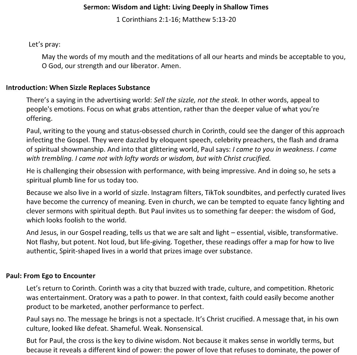 Worship at Hand
Complete Lectionary-Based Worship Services for Sundays in the Church Year
By Philip Garside
Epiphany 5 | 8 February 2026
Sermon