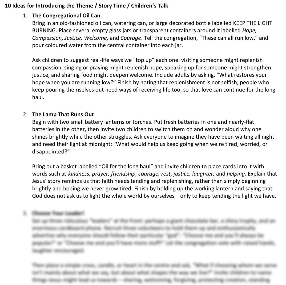 Worship at Hand
Complete Lectionary-Based Worship Services for Sundays
Digital download product
By Philip Garside
Pentecost 24 | 8 November 2026
Children's Talk ideas